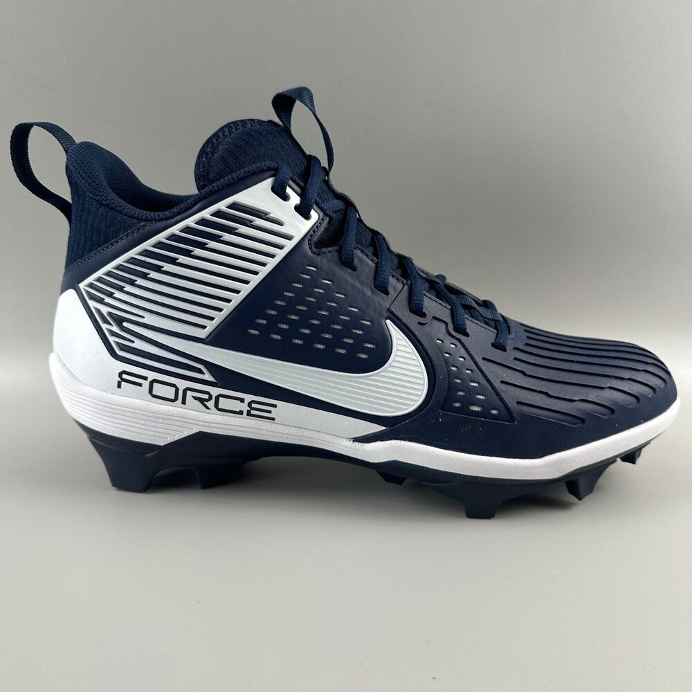 Nike Force Savage Pro 3 Football Cleats Men Size 12.5 Navy Blue White NEW